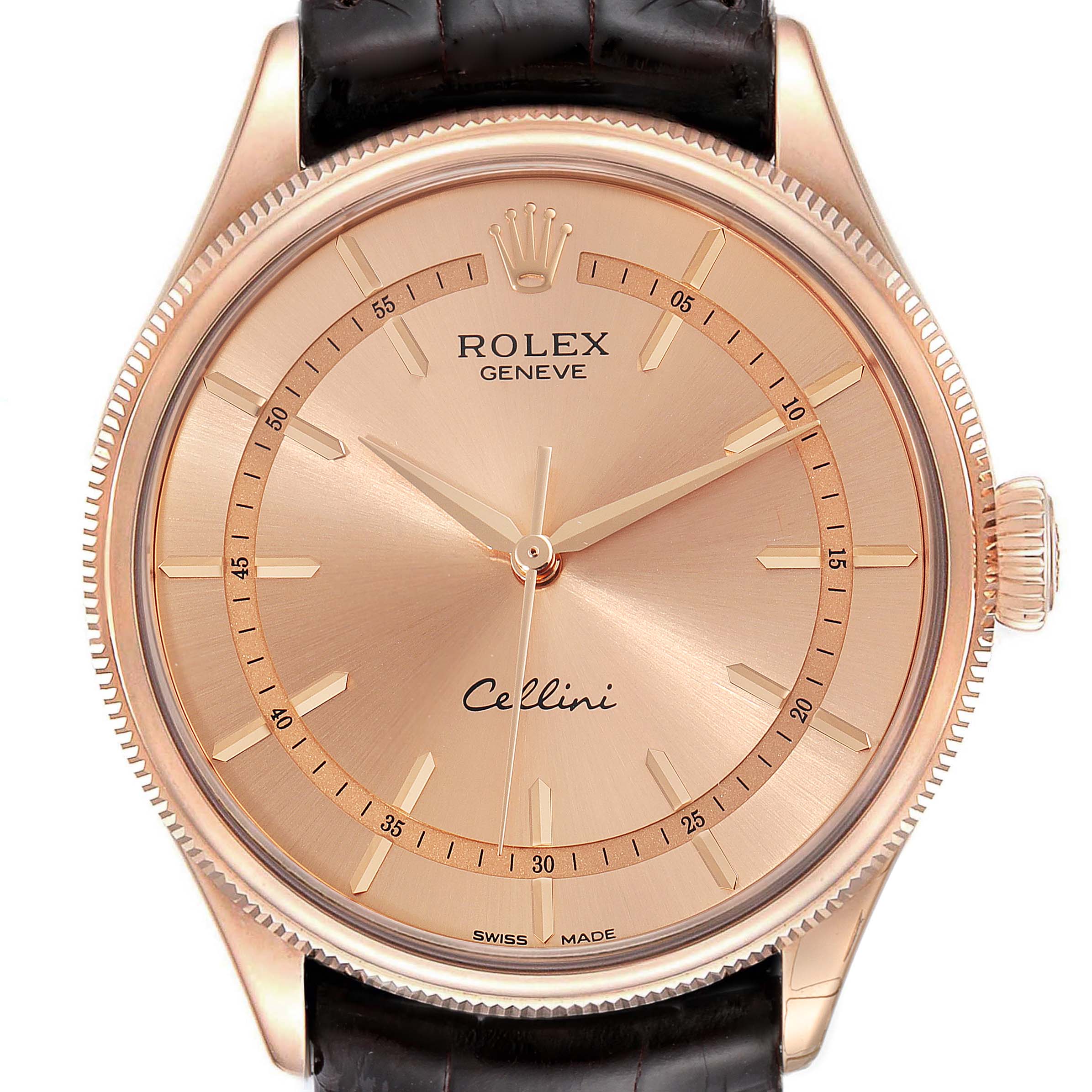 Discover the Timeless Elegance and Craftsmanship of the Rolex Cellini 39mm Men's Rose Gold-Tone Watch"