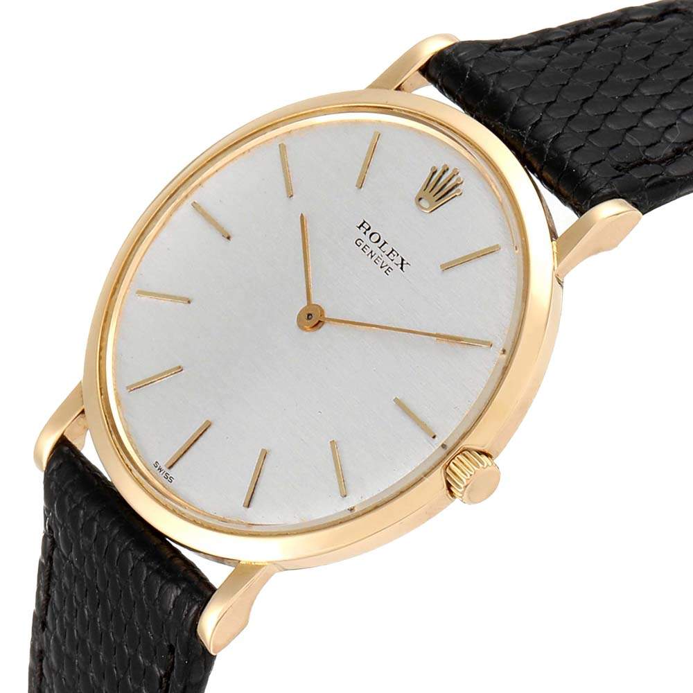 Exploring the Cultural and Historical Significance of the Rolex Cellini 18k Yellow Gold Silver Dial Vintage Men's Watch 9576 33MM