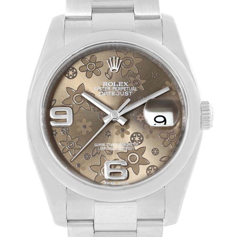 Unveiling The Artistry of Rolex Datejust 116200BFAO 36MM Bronze Floral Dial Silver-tone Case